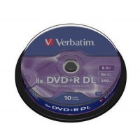 Verbatim DVD+R Double Layer Matt Silver 8x 10 Pack Spindle