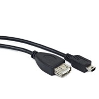 Gembird USB OTG AF naar Mini BM kabel, 15 cm